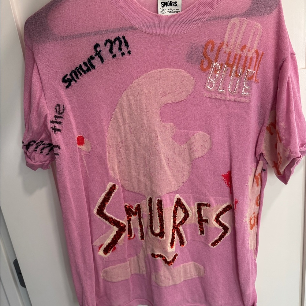 Dazzle x The Smurfs Pink Knit Tee